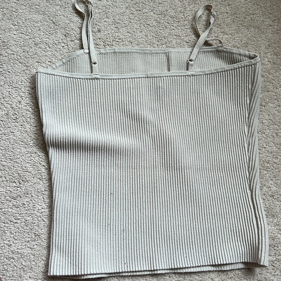 Babaton sculpt knit spaghetti strap waist length in matte pearl medium - Picture 2 of 3